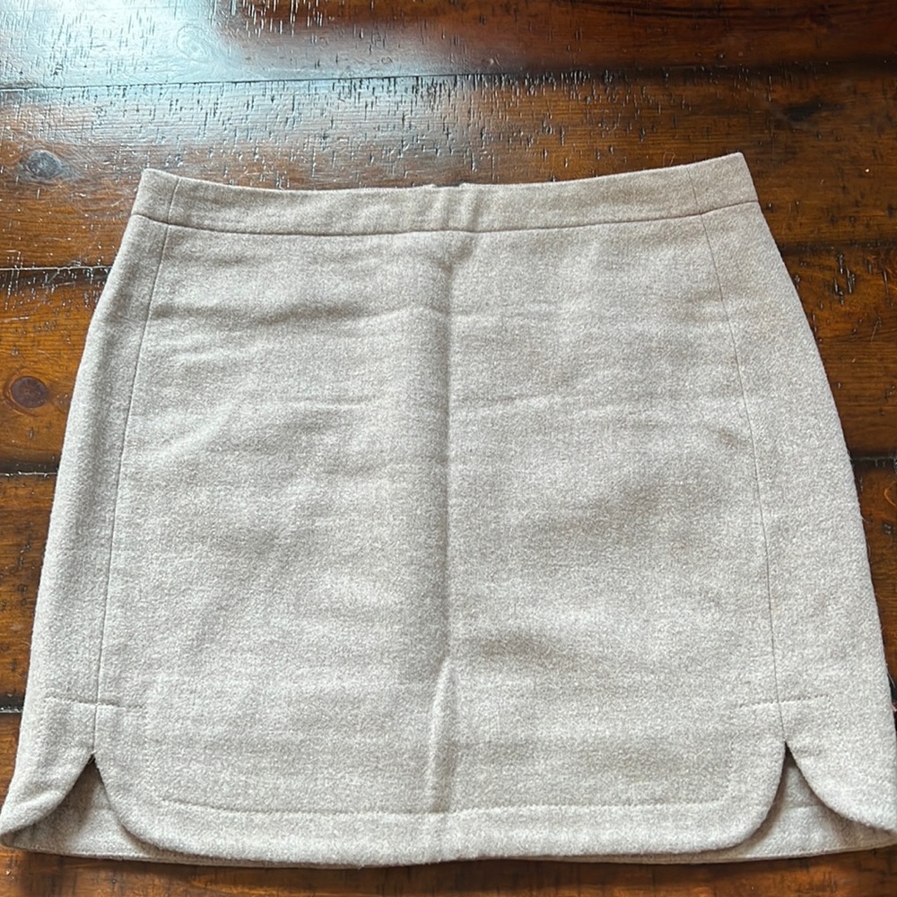 JCrew wool skirt tan